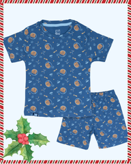 Kids Blue Astro Bear Printed Organic Co-ord Set