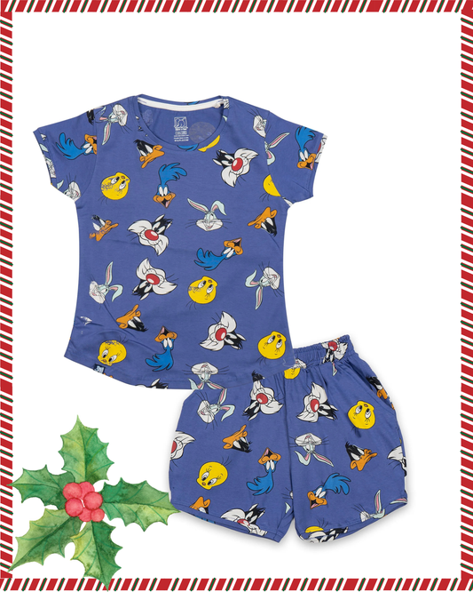 Seniors Girls Blue Disney Toons Co-ord Set