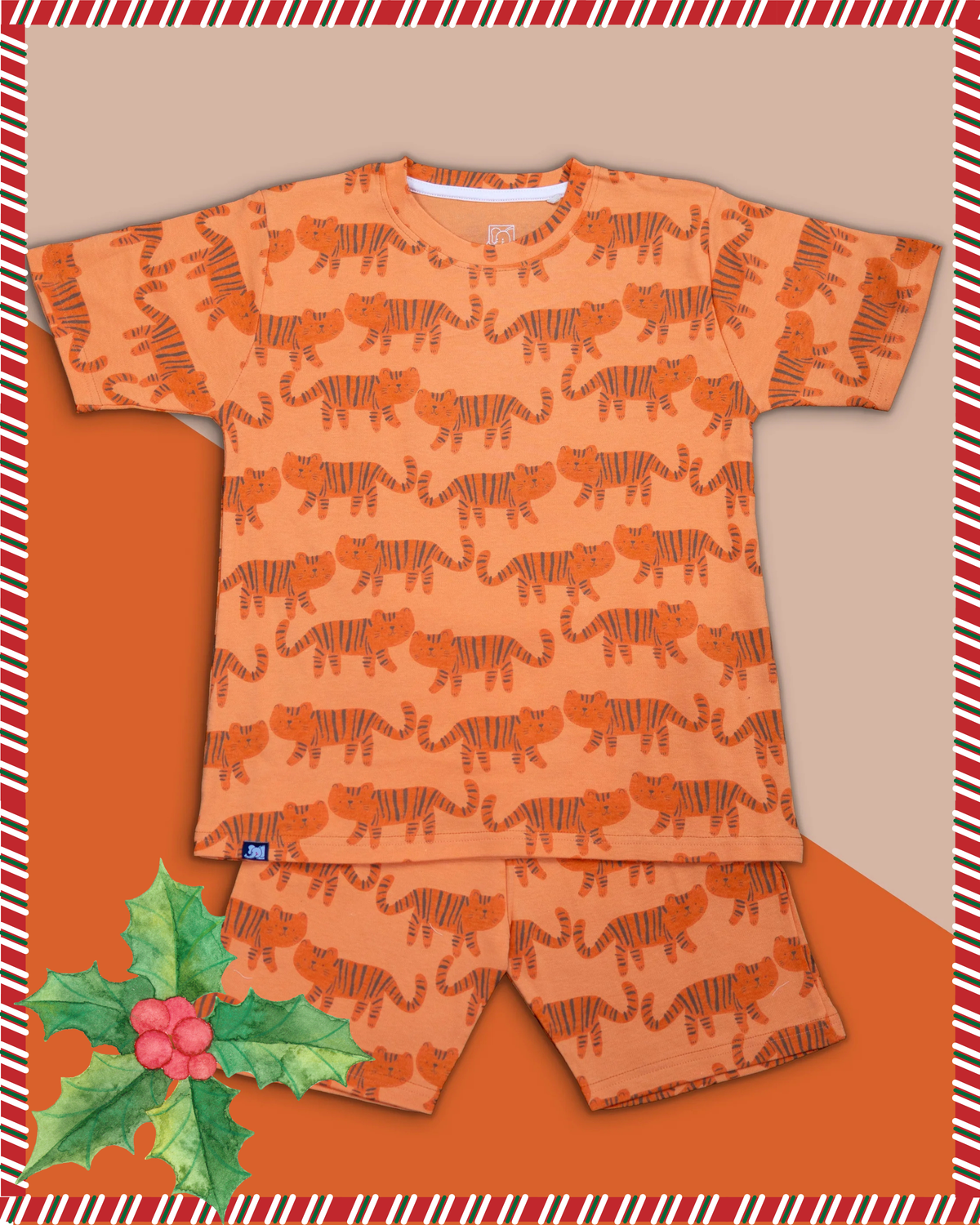 Seniors Boys Orange Tiger Co-ord Set