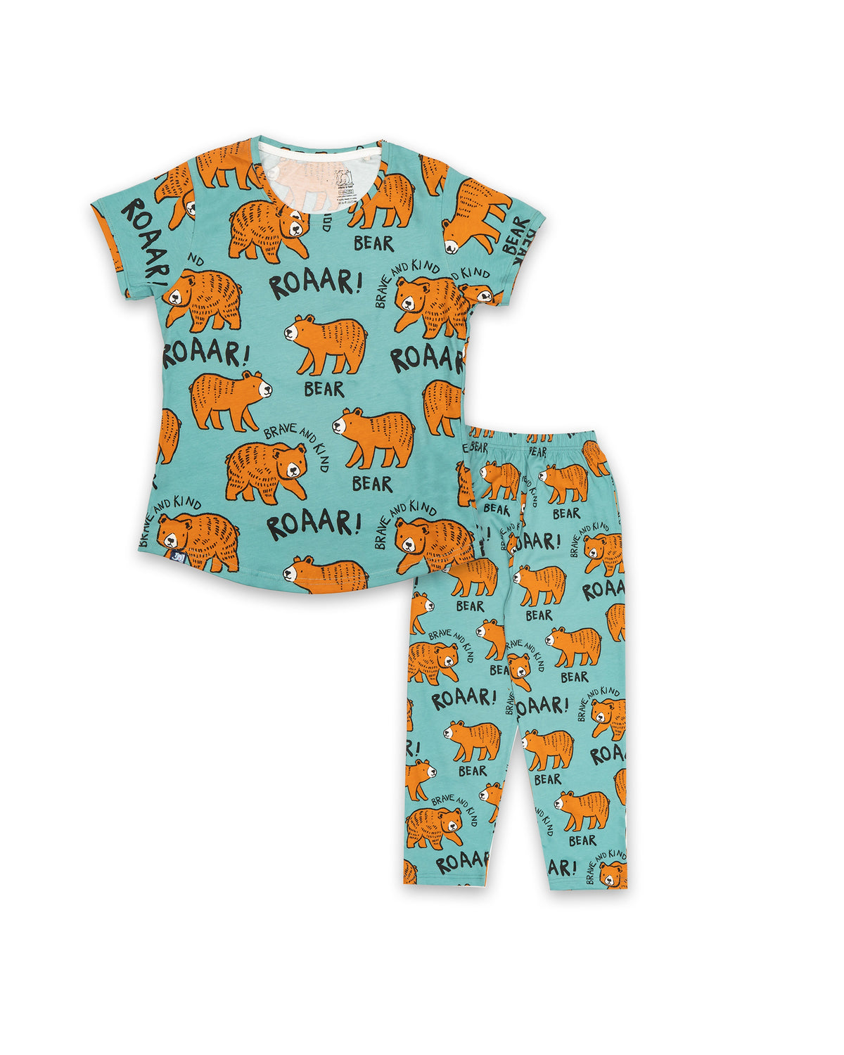 Seniors Girls Blue Playful Bear PJ set