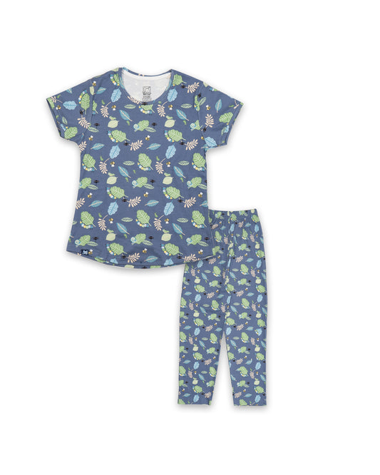 Seniors Girls Blue Floral PJ set