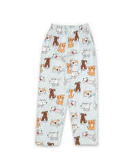 Seniors Girls Gray Playful Dogs PJ set