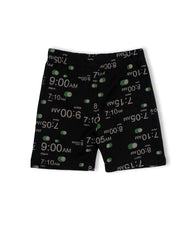 Kids Black Digital Clock Printed Organic Co-ord Set