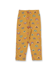 Kids Yellow Rainbow Printed Full Sleeve PJ Organic Set