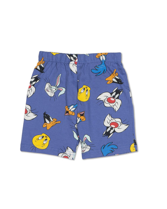 Kids Blue Looney Toons Printed Organic Co-ord Set