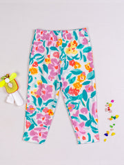 Kids Colorful Floral Printed PJ Organic Set