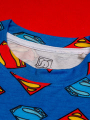 Kids Blue Superman Printed PJ Organic Set