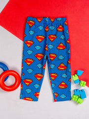 Kids Blue Superman Printed PJ Organic Set