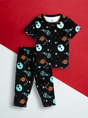 Kids Dark Night Printed PJ Organic Set