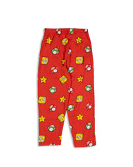 Kids Red Mario Theme Printed Full Sleeve PJ Organic Set