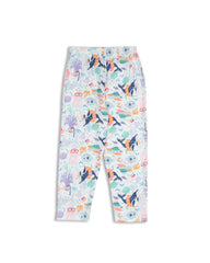 Kids White Sea World Printed Full Sleeve PJ Organic Set