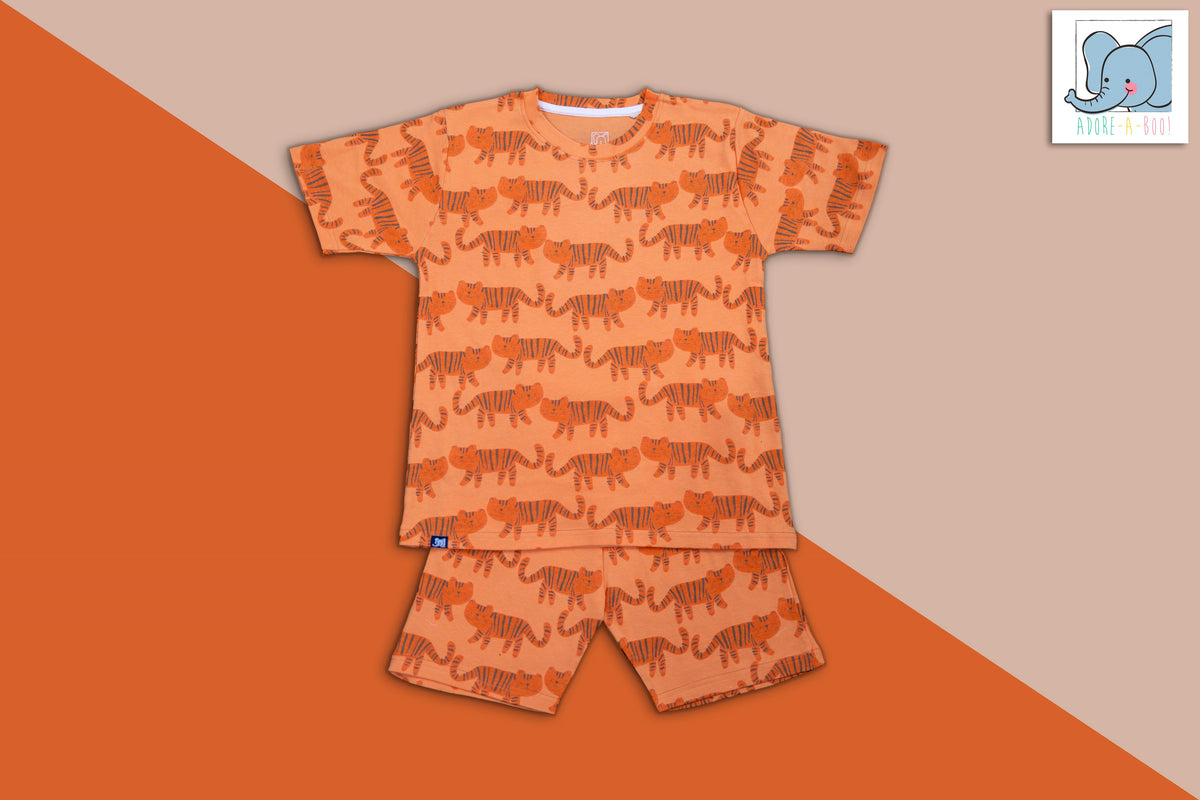 Seniors Boys Orange Tiger Co-ord Set