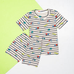 Kids Black Stripe Truck Co-ord Set