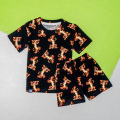 Kids Orange Tiger Printed Co-Ord Set