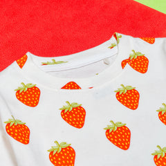 Kids Red Strawberry Printed Co-Ord Set