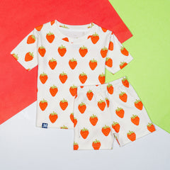 Kids Red Strawberry Printed Co-Ord Set