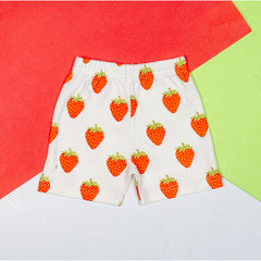 Kids Red Strawberry Printed Co-Ord Set