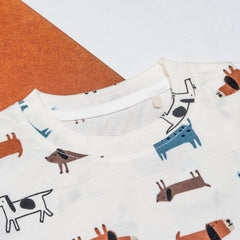 Kids Brown Dog Printed Co-Ord Set