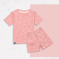 Kids Pink Rabbit Printed Co-Ord Set