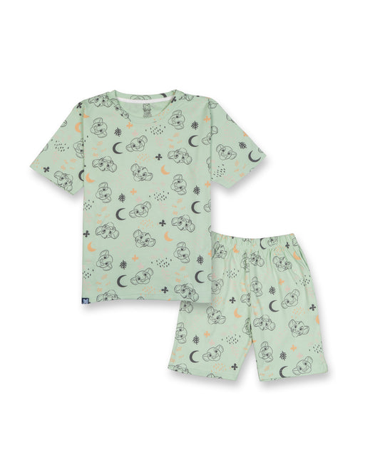 Seniors Boys Peach Cute Tiger Co-ord Set